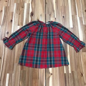 🎄 Crewcuts Red Tartan Plaid Holiday Kids Blouse-Size 6